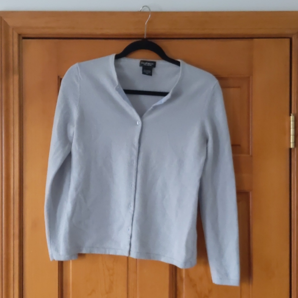 100% Cashmere Cardigan - Light Blue